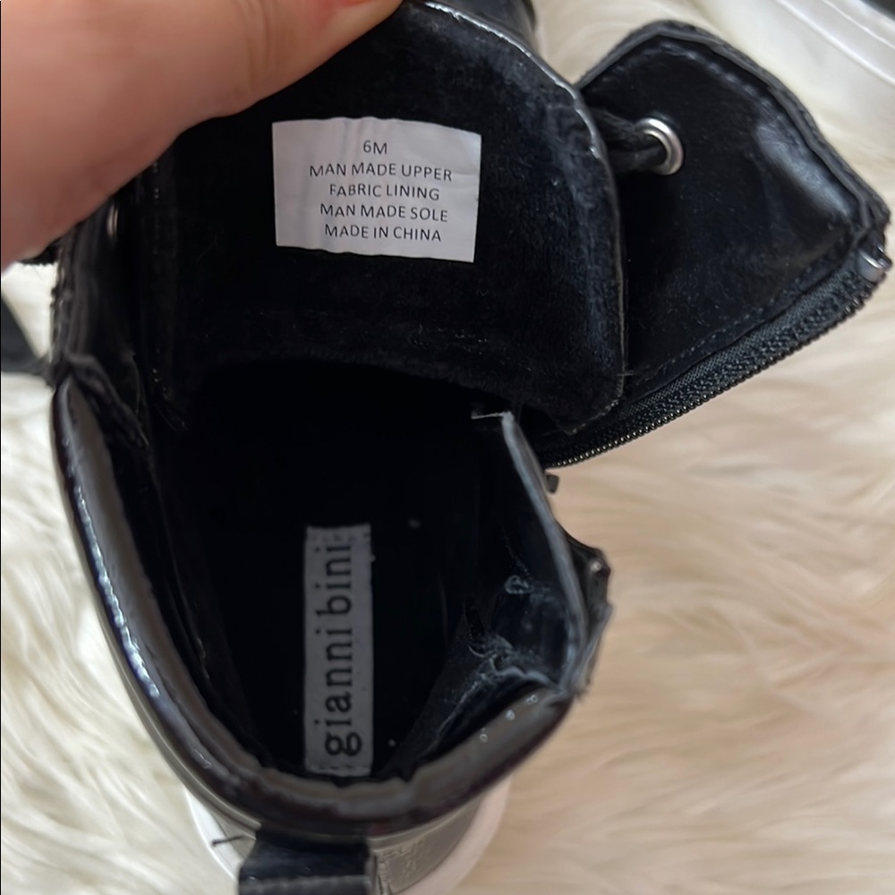 Gianni Bini Black High-Top Sneakers with Rhinestone Buckle - Picture 7 of 8